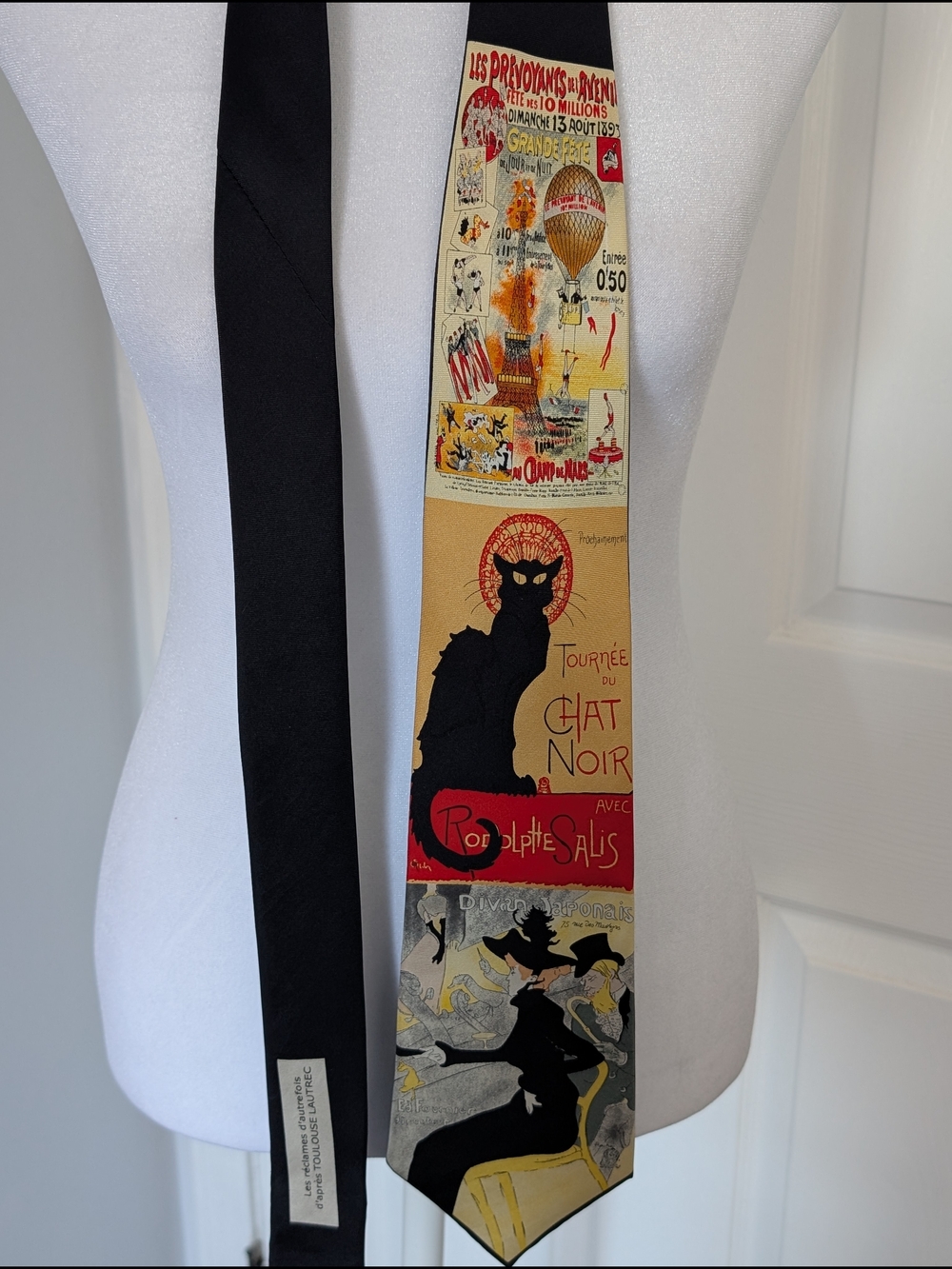 Men's Silk Necktie with Vintage Art by Théophile Steinlen and Others